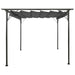 3x3m steel pergola with anthracite retractable roof canopy for garden or patio