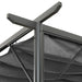 Steel pergola with anthracite retractable canopy, modern garden patio shelter detail
