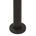 Close-up of anthracite steel pergola post base for garden or patio structure