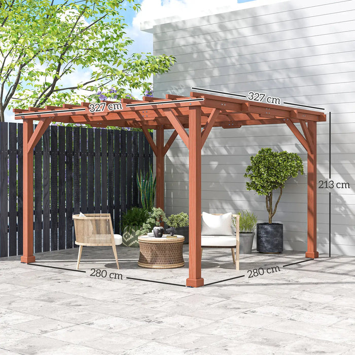 Wooden Pergola Kit with Stable Structure for Climbing Vines - Little and Giant Explorers Outsunny
