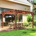 Wooden Pergola Kit with Stable Structure for Climbing Vines - Little and Giant Explorers Outsunny