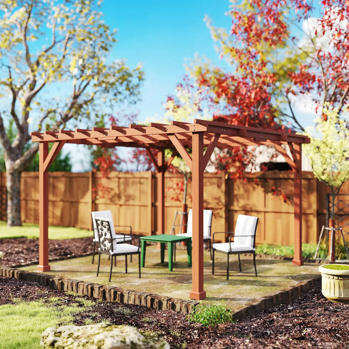 Wooden Pergola Kit with Stable Structure for Climbing Vines - Little and Giant Explorers Outsunny