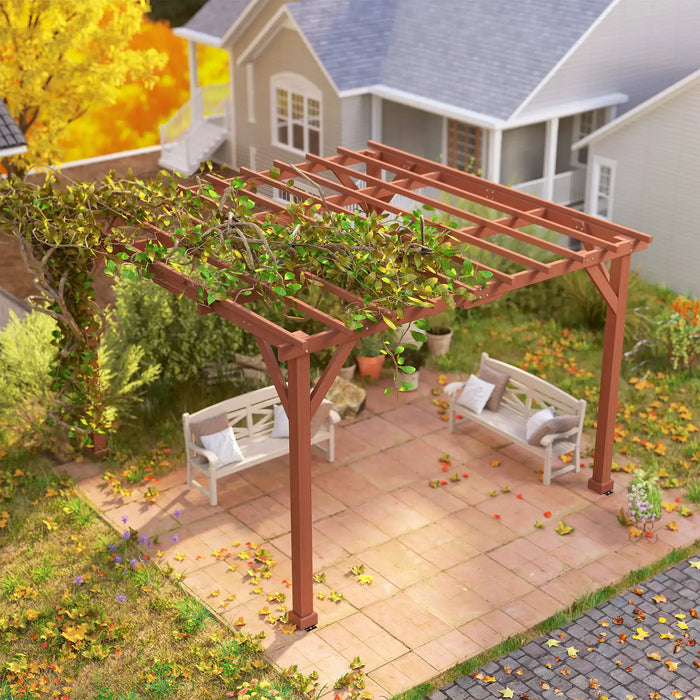 Wooden Pergola Kit with Stable Structure for Climbing Vines - Little and Giant Explorers Outsunny