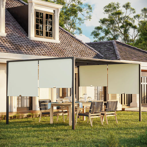 Outdoor Garden Pergola in Cream White (3 x 4m) - Little and Giant Explorers Outsunny