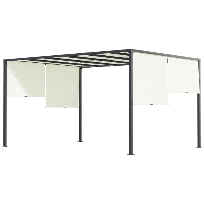 Outdoor Garden Pergola in Cream White (3 x 4m) - Little and Giant Explorers Outsunny