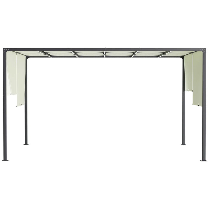 Outdoor Garden Pergola in Cream White (3 x 4m) - Little and Giant Explorers Outsunny