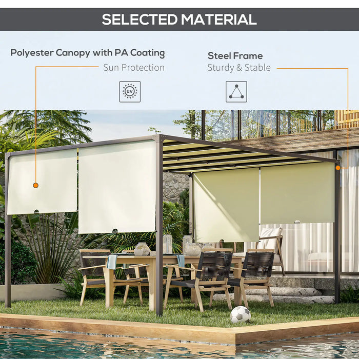 Outdoor Garden Pergola in Cream White (3 x 4m) - Little and Giant Explorers Outsunny