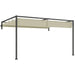 3x4m Steel Pergola – Khaki | Wall-Mounted Garden Shelter - Retractable Roof and Drainage OUTSUNNY - Little and Giant Explorers Outsunny