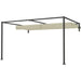 3x4m Steel Pergola – Khaki | Wall-Mounted Garden Shelter - Retractable Roof and Drainage OUTSUNNY - Little and Giant Explorers Outsunny