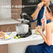 Family-sized kitchen mixer with a couple enjoying cake in a kitchen setting
