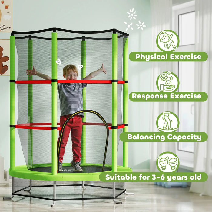 Kids Trampoline with Safety Net | Spring-Free Bungee Design - Little and Giant Explorers HOMCOM