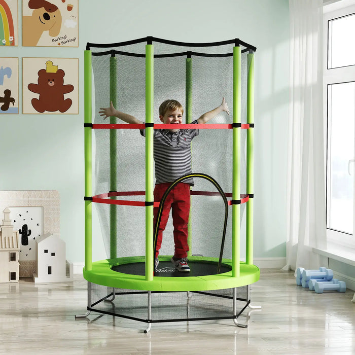 Kids Trampoline with Safety Net | Spring-Free Bungee Design - Little and Giant Explorers HOMCOM