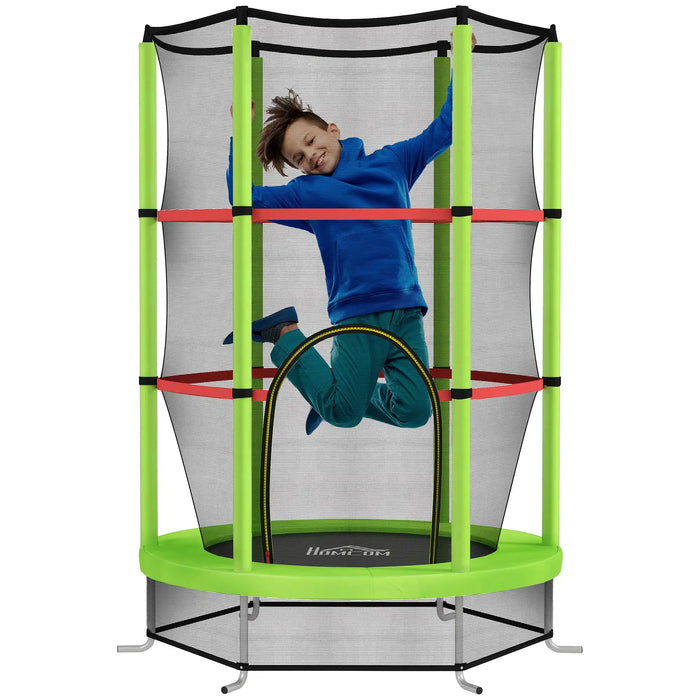 Kids Trampoline with Safety Net | Spring-Free Bungee Design - Little and Giant Explorers HOMCOM