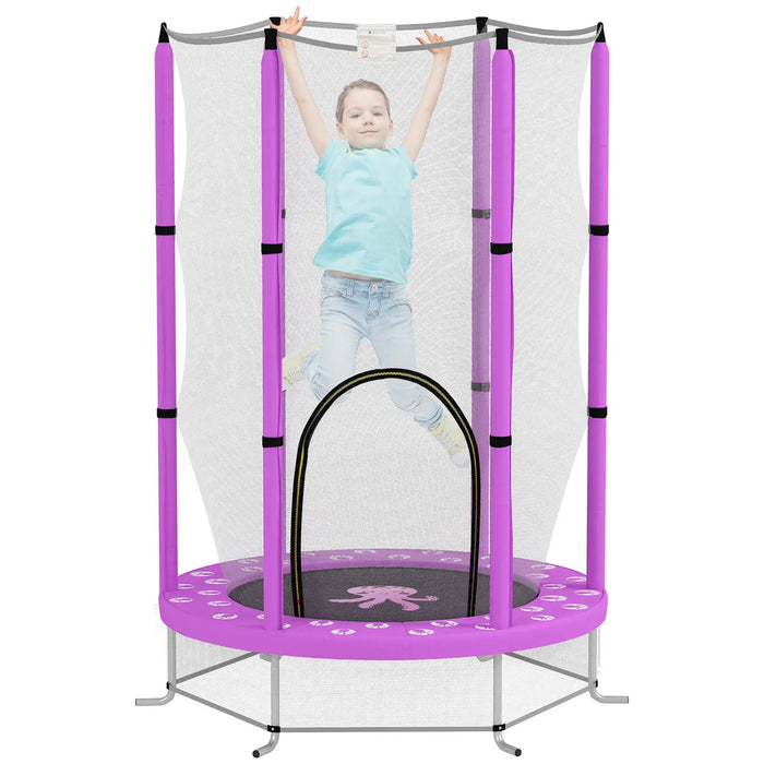 4.6FT Kids Trampoline with Safety Net | Purple with 360° Net - Little and Giant Explorers AIYAPLAY