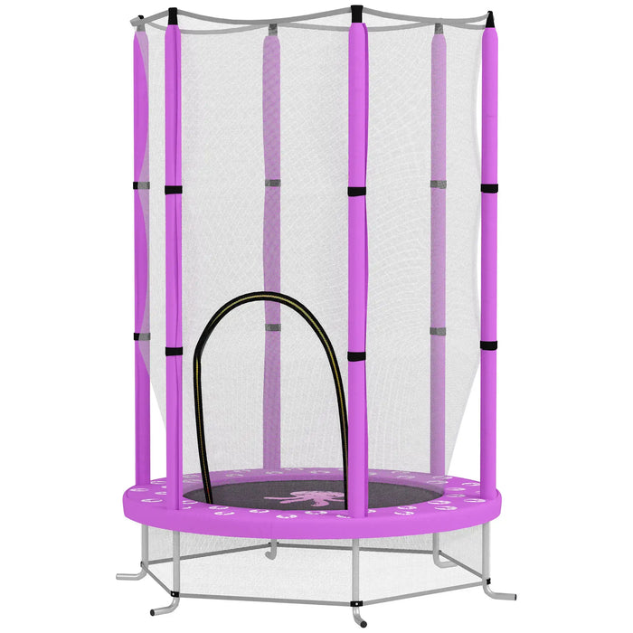 4.6FT Kids Trampoline with Safety Net | Purple with 360° Net - Little and Giant Explorers AIYAPLAY