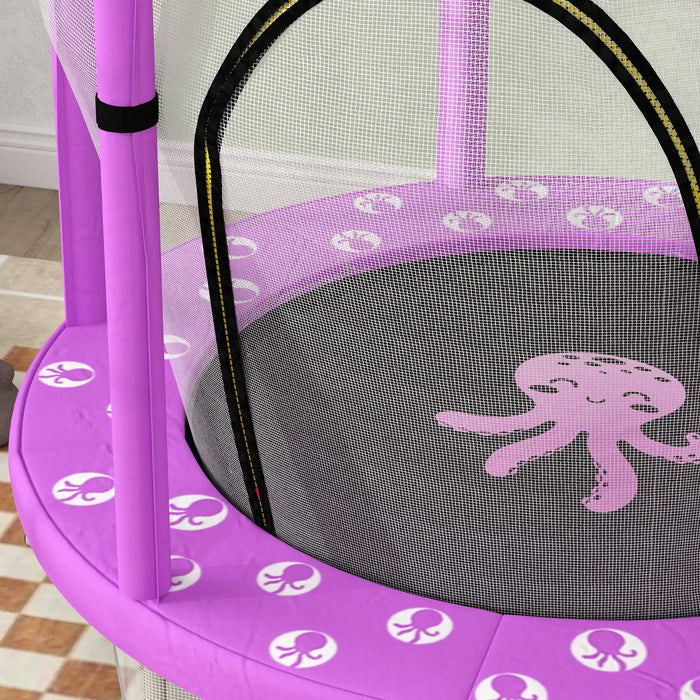 4.6FT Kids Trampoline with Safety Net | Purple with 360° Net - Little and Giant Explorers AIYAPLAY
