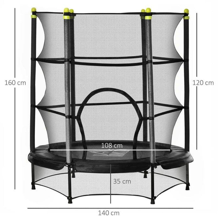 5.2FT Kids Trampoline with Safety Enclosure and Springless Design Ø140cm - Little and Giant Explorers HOMCOM