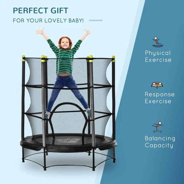 5.2FT Kids Trampoline with Safety Enclosure and Springless Design Ø140cm - Little and Giant Explorers HOMCOM