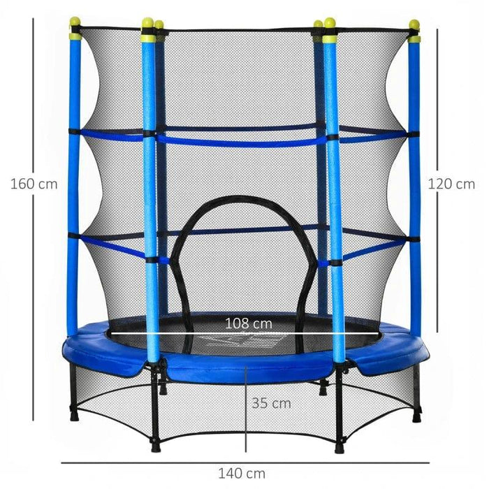 5.2FT Kids Trampoline with Safety Enclosure and Springless Design Ø140cm - Little and Giant Explorers HOMCOM