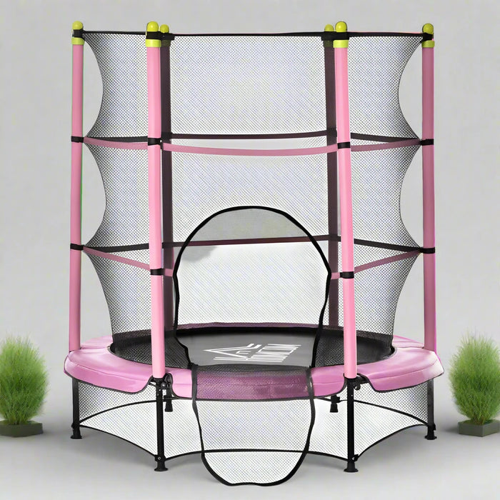 5.2FT Kids Trampoline with Safety Enclosure and Springless Design Ø140cm - Little and Giant Explorers HOMCOM