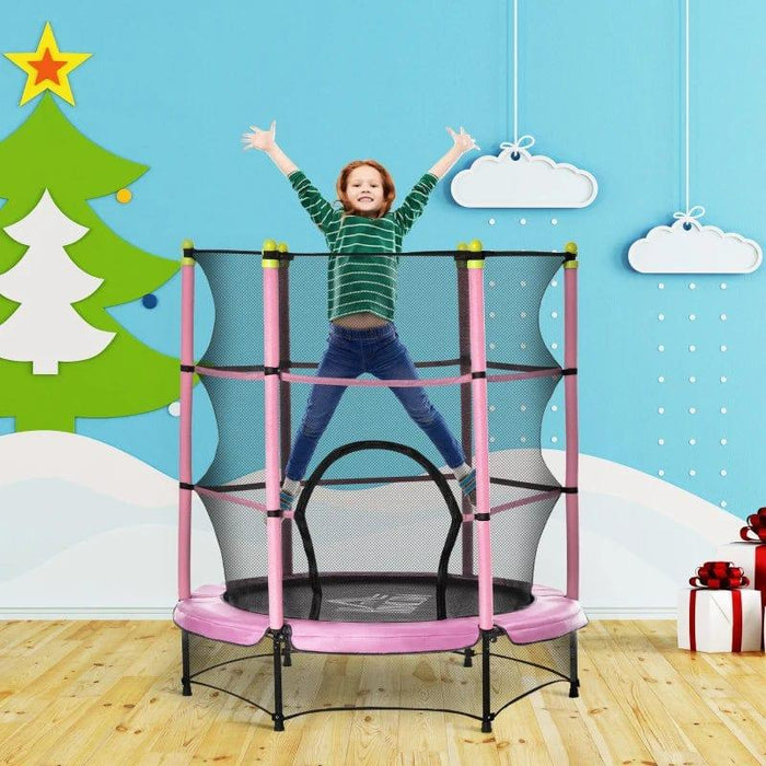 5.2FT Kids Trampoline with Safety Enclosure and Springless Design Ø140cm - Little and Giant Explorers HOMCOM