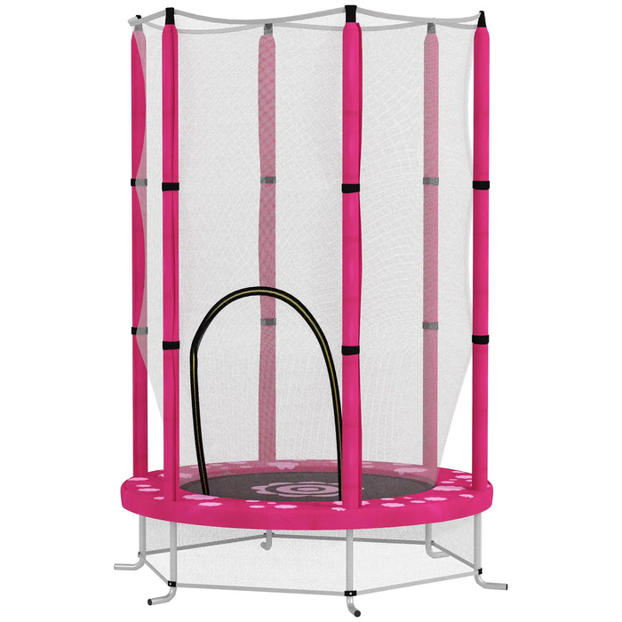 4.6FT Pink Trampoline with Safety Enclosure Net - Little and Giant Explorers AIYAPLAY