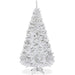 4.9ft Artificial Christmas Tree – White PVC Pine | Metal Stand - Indoor and Outdoor Use COSTWAY - Little and Giant Explorers Costway