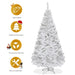 4.9ft Artificial Christmas Tree – White PVC Pine | Metal Stand - Indoor and Outdoor Use COSTWAY - Little and Giant Explorers Costway