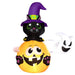 4.9FT Tall Halloween Inflatable Black Cat Riding Pumpkin with LED Lights - Little and Giant Explorers Outsunny