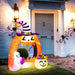 4.9FT Tall Halloween Inflatable Pumpkin Archway with Cute Ghost and LED Lights - Little and Giant Explorers Outsunny