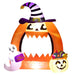 4.9FT Tall Halloween Inflatable Pumpkin Archway with Cute Ghost and LED Lights - Little and Giant Explorers Outsunny