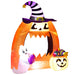 4.9FT Tall Halloween Inflatable Pumpkin Archway with Cute Ghost and LED Lights - Little and Giant Explorers Outsunny