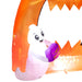 4.9FT Tall Halloween Inflatable Pumpkin Archway with Cute Ghost and LED Lights - Little and Giant Explorers Outsunny