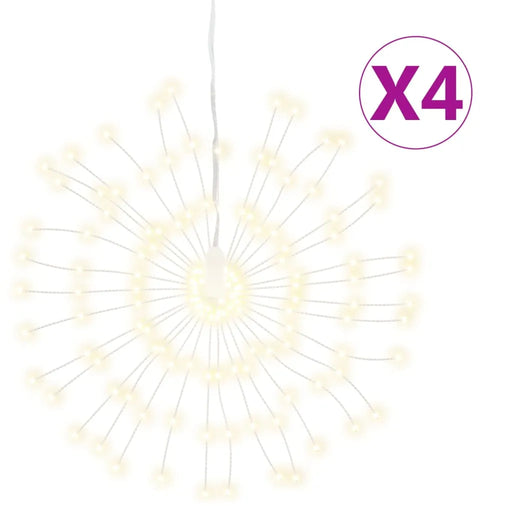 4 Christmas Starburst Lights with 140 LEDs in Warm White - Little and Giant Explorers vidaXL