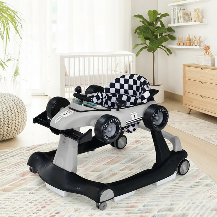 4-in-1 Race-Car Baby Walker with Adjustable Height and Speed - Little and Giant Explorers Costway
