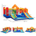 4-in-1 Bounce Castle with 2 Slides, Water Pool, 2 Trampolines and Climbing Wall with Blower - Little and Giant Explorers Outsunnny