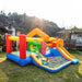 4-in-1 Bounce Castle with 2 Slides, Water Pool, 2 Trampolines and Climbing Wall with Blower - Little and Giant Explorers Outsunnny