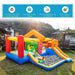 4-in-1 Bounce Castle with 2 Slides, Water Pool, 2 Trampolines and Climbing Wall with Blower - Little and Giant Explorers Outsunnny