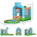 4-in-1 Bounce Castle with Water Slide, Pool, Basketball Hoop and Trampoline with Blower - Little and Giant Explorers Outsunny