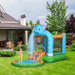 4-in-1 Bounce Castle with Water Slide, Pool, Basketball Hoop and Trampoline with Blower - Little and Giant Explorers Outsunny