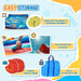 Easy storage steps for inflatable water park: power off blower, dry surface, fold and bag.