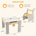 4-in-1 Kids Activity Table and Chair Set - Grey | Reversible Top and Storage COSTWAY - Little and Giant Explorers Costway