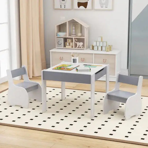 4-in-1 Kids Activity Table | Elephant Shape with Storage and Chairs - Little and Giant Explorers Costway