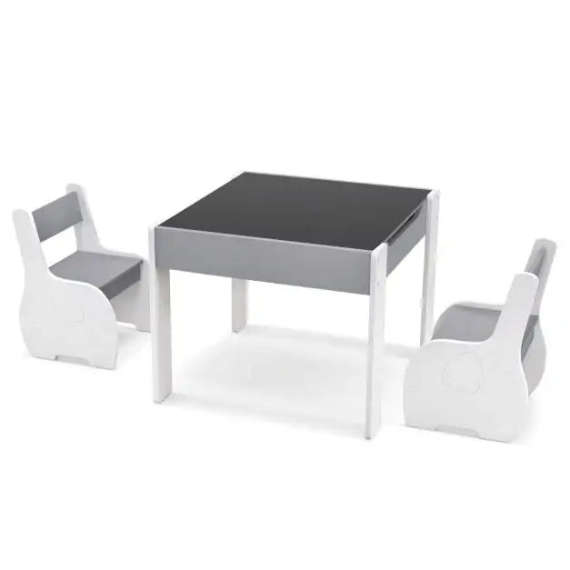 4-in-1 Kids Activity Table | Elephant Shape with Storage and Chairs - Little and Giant Explorers Costway