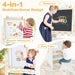4-in-1 Kids Art Easel and Activity Table - White | Magnetic Whiteboard, Blackboard and Stool COSTWAY - Little and Giant Explorers Costway
