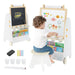 4-in-1 Kids Art Easel and Activity Table - White | Magnetic Whiteboard, Blackboard and Stool COSTWAY - Little and Giant Explorers Costway