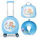 Children's travel set with blue suitcase, lunch bag, and neck pillow featuring mermaid design.
