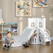 Kids Slide 4-in-1 Design | with Basketball Hoop, Telescope and Climber (Grey Edition) - Little and Giant Explorers AIYAPLAY
