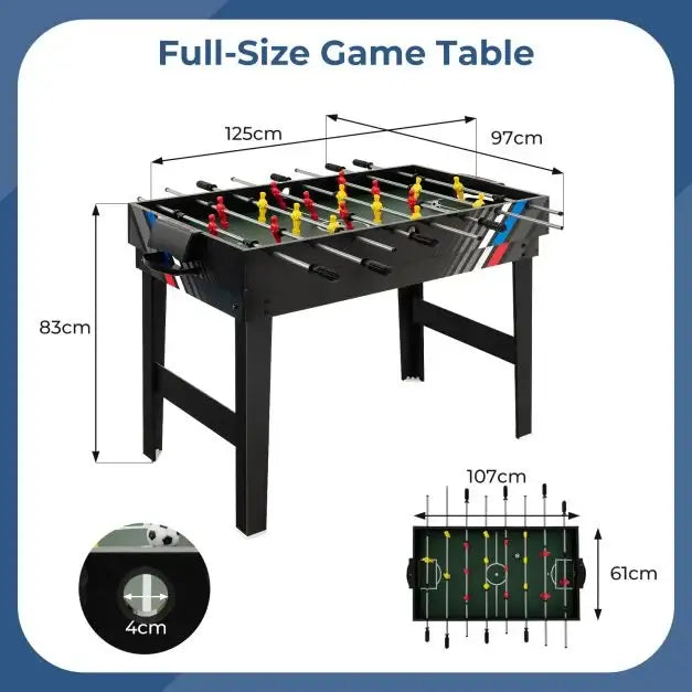 4-in-1 Multi Game Table – Black | Foosball, Hockey, Billiards and Table Tennis COSTWAY - Little and Giant Explorers Costway