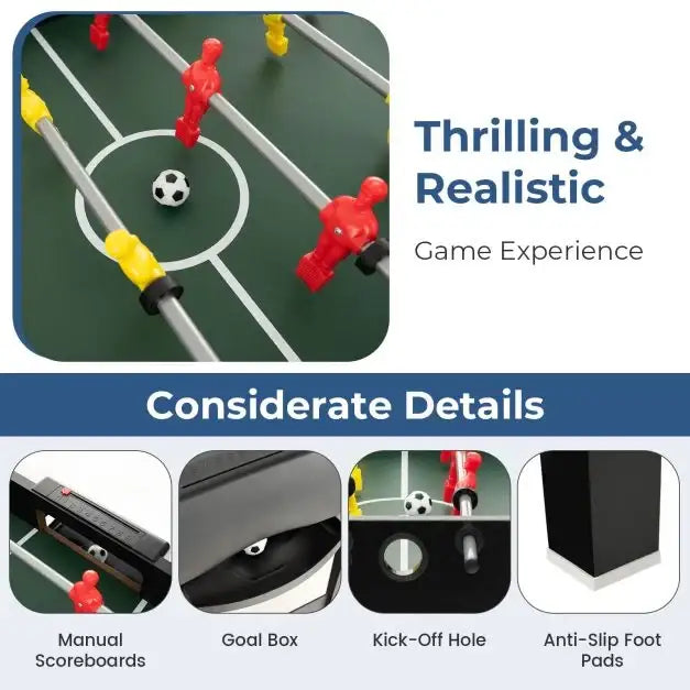 4-in-1 Multi Game Table – Black | Foosball, Hockey, Billiards and Table Tennis COSTWAY - Little and Giant Explorers Costway